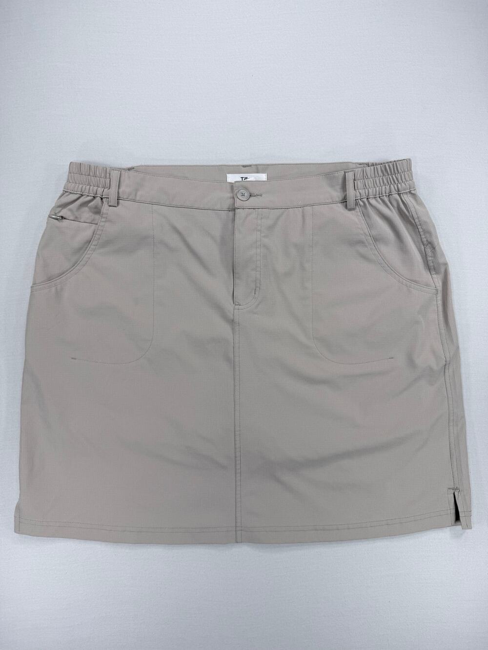 Tilley Women's Tan Utility Hiking Skort XL Stretch Travel Golf